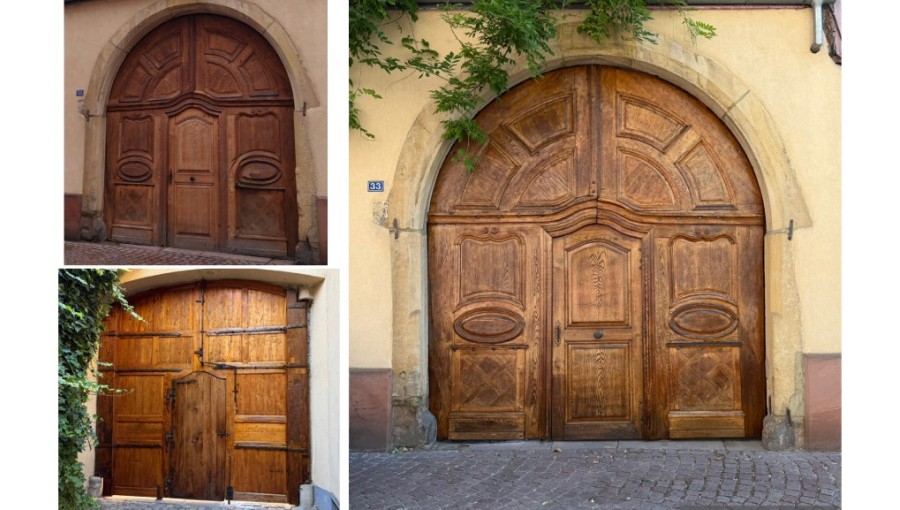 Ebenisterie restauration avant/après Porte cochère du XVIII ème